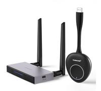Lemorele Kit HDMI Inalámbrico 50 m, 1080P@60Hz, admite 8 TX/1 RX, Dual Band | Wi-Fi 2,4/5GHz y Plug & Play; varias fuentes HDMI vinculadas al mismo RX, con un TX activo cada vez para reuniones y aulas