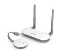 Lemorele Kit HDMI Inalámbrico 50 m, 1080P@60Hz, HDMI + VGA, Audio 3,5 mm | Wi-Fi 2,4/5GHz y hasta 8 TX por 1 RX; salidas de vídeo y audio para alternar fuentes en reuniones, aulas y presentaciones
