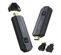 Lemorele Kit HDMI Inalámbrico 50 m, 1080P@60Hz, Wi-Fi 2,4/5,8GHz, Dual Band | Transmisor + receptor y Plug & Play; audio y vídeo desde portátil, PC o cámara a TV, monitor y proyector para trabajo y casa