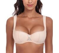 Lemorosy - Sujetador Balconette con Aros para Mujer básico Tirantes Acolchados Media Copa Push up (Beige,100C)