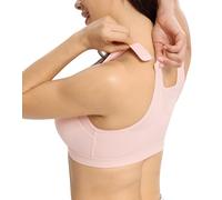 Lemorosy Sujetador Básico para Mujer Tallas Grandes con Cierre Delantero Copa Completa Tejido Suave Sujeción en la Espalda(Rosa,100D)