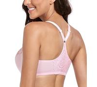 Lemorosy - Sujetador Cierre Delantero para Mujer Básico Copa Completa con Aros Acolchados Push up Talla Grande Decorativo Back 100D, Rosa