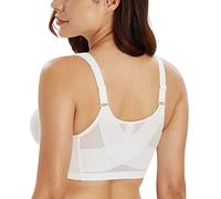 Lemorosy - Sujetador Reductor para Mujer con Cierre Delantero Minimizador sin Aros sin Relleno Copa Completa Básico para Tallas Grandes (Blanco,110E)