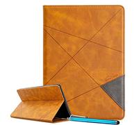 LEMORRY Funda para Samsung Galaxy Tab S8+ / X800 / X806 Carcasas de Tableta Cuero Funda Premium Flip Cover con Ranuras para Tarjetas, Pie de Apoyo, Oculto-magnético (Amarillo)