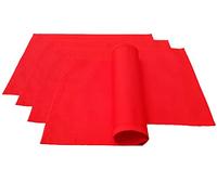 Lemos Home Manteles Individuales, 4 Unidades, 100% algodón, colección Concepto, Color y tamaño a Elegir (Juego de 4 manteles Individuales - 46 x 36 cm, Rojo)