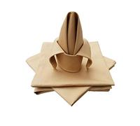 Lemos Home Servilletas de Tela de algodón, 45 x 45 cm, 4 Unidades, Color Beige