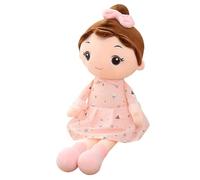 Lempefe Muñeca de tela para niña, 45 cm, bonito muñeco de peluche con arco, ropa de bebé, muñeca de peluche para niñas, juguete de peluche, muñeca de tela suave, muñeca de bebé, regalo para niños
