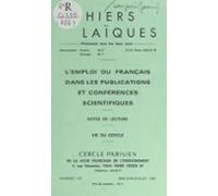 Lemploi Du Français Dans Les Publications Et Conférences Scientifiques