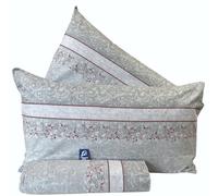 L'Emporio Casa Juego completo de sábanas de matrimonio Chloè, 100% algodón italiano, efecto seda (drapo gris)