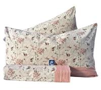 L'Emporio Casa Juego completo de sábanas de matrimonio Chloè, 100% algodón italiano, efecto seda (ramo rosa)