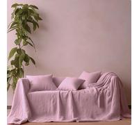 L'Emporio Casa Sábanas para Sofá y Cama de Tela Gruesa y Robusta de Algodón de Panamá 160X260-260x280-360x280 Tamaños Maxi, Sábanas Cubretodo de Algodón Granfoulard Fabricadas en Italia (Rosa, 260x280