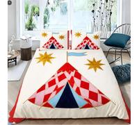 LEMRIXL Juego de Nórdica de Moda Cama 135/150 Tienda Roja A10913 | Juego de Cama de Extra Suave de Tamaño Grande, 220x240 cm, Cierre de Cremallera, Apto para Cualquier Época del Año, 3 Piezas