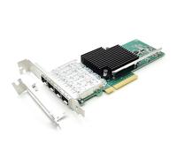 Lemspum Tarjeta de red PCI-E de 10 GB X710DA4 Quad SFP+ LC puerto Ethernet LAN Servidor compatible con Intel X710-DA4 PCIE 3.0 x8, x16 tarjeta de red con soporte de perfil bajo