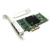 Lemspum Tarjeta Ethernet de 1 GbE I340-T4 Quad RJ-45 puertos de cobre PCIE X4 Ethernet Servidor adaptador de red (NIC) E1G44HTBLK compatible con chip Intel 82580 con soporte de perfil bajo