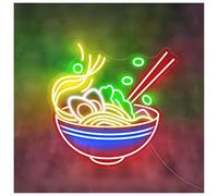 LEMST Arte Neón Moderno Letrero De Neón De Fideos, Fideos Japoneses Para Restaurante, Tienda De Comida, Decoración De Pared, Letrero De Ramen, Tazón De Ramen, Luz De Neón(E,75CM)