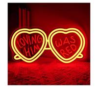 LEMST Arte Neón Moderno Letreros De Neón Loving Him Was Red Para Decoración De Pared, Gafas De Sol, Luz Regulable Para Pared De Dormitorio, Cerveza 33.5x16cm