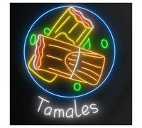 LEMST Arte Neón Moderno Letreros De Neón Para Decoración Comercial, Luces De Neón De Tamales Mexicanos, Ideales Para Escaparates Y Lámparas De Noche Para Restaurantes.(80CM)