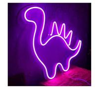 LEMST Decoración Lámparas Letrero De Neón De Dinosaurio, Luz De Neón, Decoración De Pared Para Habitación De Niños 38x32cm(Púrpura)