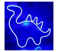 LEMST Decoración Lámparas Letrero De Neón De Dinosaurio, Luz De Neón, Decoración De Pared Para Habitación De Niños 38x32cm(Azul)
