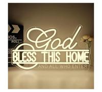 LEMST Decoración Lámparas Letrero De Neón God Bless This Home