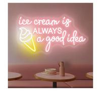 LEMST Decoración Lámparas Letrero De Neón Ice Cream Is Always A Good Idea