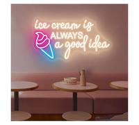 LEMST Decoración Lámparas Letrero De Neón Ice Cream Is Always A Good Idea