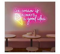 LEMST Decoración Lámparas Letrero De Neón Ice Cream Is Always A Good Idea