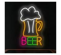 LEMST Decoración Lámparas Letreros De Neón Comerciales Con Alimentación Por USB, Brillo Ajustable, Luces De Neón Para Vasos Cerveza, Adecuados Para La Decoración Paredes Tiendas Clubes(26cmx40cm)