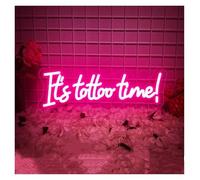 LEMST Luces de neón It's Tattoo Time Letrero De Neón Luz Para Negocios Salón De Belleza Tienda Estudio Hombre Cueva Decoración De Pared Regulable Iluminado 15.75inx5.5in