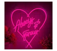 LEMST Luces de neón Letrero De Neón Always Forever Para Fiesta De Compromiso, Despedida De Soltera, Decoración Del Dormitorio Del Día De San Valentín,36x32.7cm