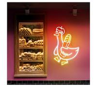 LEMST Luces de neón Letrero De Neón De Pan De Pato, Ideal Para Decoración De Pared De Cafetería, Regulable, 30cmx45cm(UN)