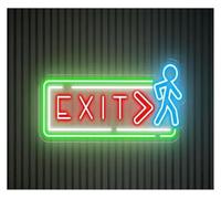 LEMST Luces de neón Letrero De Neón EXIT Para Comerciantes, Compradores Y Pequeñas Empresas. Decoración De Pared Direccional Para Tiendas, Bares, Cervecerías, Clubes, Multiusos, 50cm(Re)