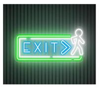LEMST Luces de neón Letrero De Neón EXIT Para Comerciantes, Compradores Y Pequeñas Empresas. Decoración De Pared Direccional Para Tiendas, Bares, Cervecerías, Clubes, Multiusos, 50cm(Segundo)