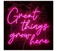 LEMST Luces de neón Letrero De Neón Great Things Grows Here, Ideal Para Habitación Infantil, Fiesta, Boda, Decoración 55x50cm