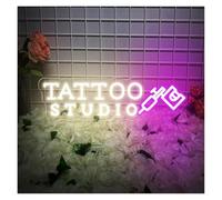 LEMST Luces de neón Letrero De Neón Tattoo Studio Para Salón De Belleza, Tienda De Perforación, Hombre De Negocios, Cueva, Decoración De Pared, Luz Regulable 19.7inx5.9in