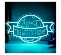 LEMST Luces de neón Letrero De Neón The World Is Yourspara Hombre, Cueva, Oficina, Fiesta Graduación, Decoración, Cumpleaños, Dormitorio, Juego, Club, USB 15.7x8.8in