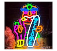 LEMST Luces de neón Luces De Neón De Bienvenida Para Bar Tropical, Pub, Tienda, Cueva De Hombre, Decoración Para Fiesta En La Playa 55x45cm