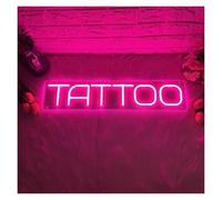 LEMST Luces de neón Tattoo Letrero De Neón Luz LED Regulable Alimentado Por USB Para Tatuajes Salón Estudio Decoración De Pared Comercial Lámpara Iluminada 17.72inx4.13in