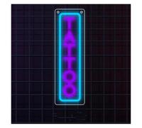 LEMST Luces de neón TATTOO Letrero De Neón Único Para Estudio De Tatuajes, Salón De Negocios, Tienda, Decoración De Pared Para Habitación, Lámpara De 15.35x4.72inch(Púrpura)