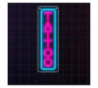 LEMST Luces de neón TATTOO Letrero De Neón Único Para Estudio De Tatuajes, Salón De Negocios, Tienda, Decoración De Pared Para Habitación, Lámpara De 15.35x4.72inch(Rose red)