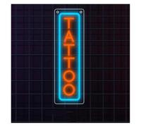 LEMST Luces de neón TATTOO Letrero De Neón Único Para Estudio De Tatuajes, Salón De Negocios, Tienda, Decoración De Pared Para Habitación, Lámpara De 15.35x4.72inch(Orange,Green,Black)