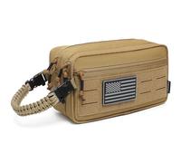 Lemubeane Neceser táctico para hombre, seco, húmedo, separado, bolsa de higiene de viaje, bolsa de herramientas Molle, bolsa de afeitado para hombre, bolsas de ducha de viaje, Caqui, Táctica