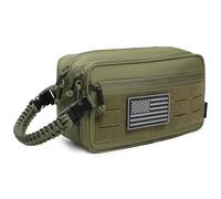 Lemubeane Neceser táctico para hombre, seco, húmedo, separado, bolsa de higiene de viaje, bolsa de herramientas Molle, bolsa de afeitado para hombre, bolsas de ducha de viaje, Verde OD, Táctica