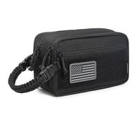 Lemubeane Neceser táctico para hombre, seco, húmedo, separado, bolsa de higiene de viaje, bolsa de herramientas Molle, bolsa de afeitado para hombre, bolsas de ducha de viaje, Negro -, Táctico