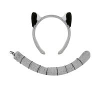 Lemur Costume Props Set - Kids Animal Headband & Tail | Halloween Dress Up