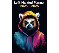 Lemur Left Handed Planner: 2 Year Weekly Sunday to Saturday Calendar | Gift For People Who Love Tropical Rainforest Animals, Wildlife Lovers | For Back To School, Office, Work | 6 x 9 Inches | v1