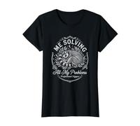 Lemur Me Resolviendo Mis Problemas Dormir Siesta Divertido Camiseta gráfica económica, Mujer, Negro, S