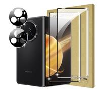 Lemxiee Cristal Templado para Honor Magic V3 Protector pantalla [2+2 pieza] Vidrio templado Protector de Lente cámara y HD vidrio templado Protector pantalla para Honor Magic V3