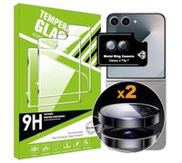Lemxiee Cristal Templado para Samsung Galaxy Z Flip 7 Protector pantalla [2+1 pieza] Vidrio templado Protector de Lente cámara