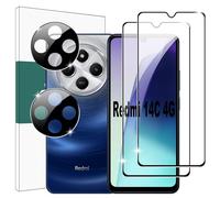 Lemxiee Cristal Templado para Xiaomi Redmi 14C & Redmi A4 & Redmi A5 & POCO C75 Protector pantalla [2 pieza] HD Vidrio templado Protector pantalla